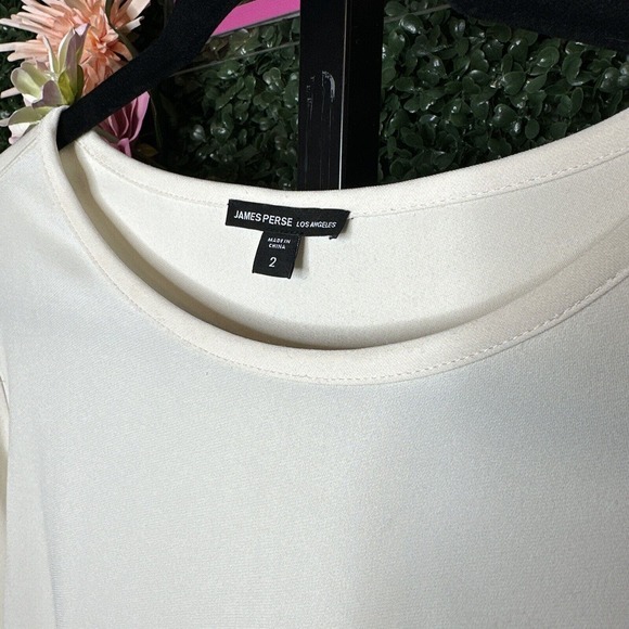 James Perse Medium Women Cream Ivory Hi-Lo Silky Tunic Size 2 - Picture 7 of 8